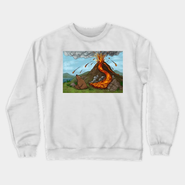 Dumb Bear - Volcano Crewneck Sweatshirt by JadedSketch